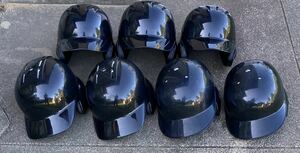 ※送料無料※ 一般軟式野球 ヘルメット 7個セット JSBB 打者用 ブラック 黒