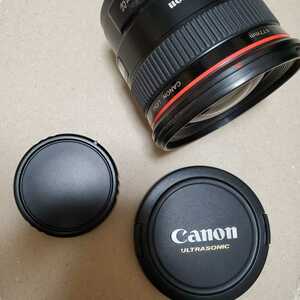 Canon カメラレンズ　USM ultrasonic EF 24mm f/1.4 Φ77mm レンズキャップ付　中古品