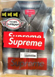 【新品未着用】Supreme Shadow Plaid Flannel Zip Up Shirt Black M 22FW 国内正規品付属品完備長袖シャツボックスロゴboxlogoNikeBurberry
