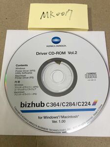 MK0017/中古品/KONICA MINOLTA Driver CD-ROM Vol.2プリンタ-ドライバ- bizhubc364/C284/C224 for Windows/Macintosh Ver. 1.00