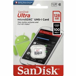 microSDカード マイクロSD microSDXC 128GB 100MB/s SanDisk サンディスク UHS-I U1 Class10 海外パッケージ 新品未開封　クーポン対応