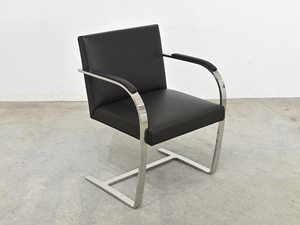 Mies Van der Rohe “Brno Arm Chair” 本革×スチール ブラック/ミースファンデルローエ Knoll カッシーナ B&B バウハウス コルビュジエ