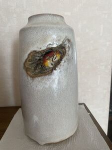 二六焼 花瓶 愛媛 二六焼 松柏庵 佐々木二六造 蟹細工 花瓶