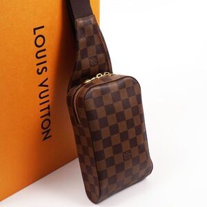 【極美品】ルイヴィトン Louis Vuitton ダミエ ジェロニモス ボディバッグ ショルダー レザー メンズ ブラウン 定価約13万 0584