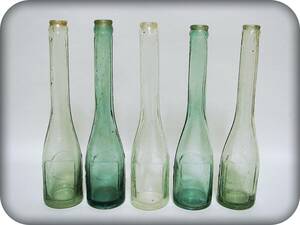 F404『⑤みかん水 レトロガラス瓶 空瓶５本』