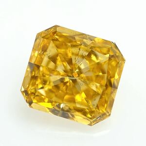 ０．４０７ct　ＦＡＮＣＹ　ＩＮＴＥＮＳＥ　ＯＲＡＮＧＹ　ＹＥＬＬＯＷ　Ｉ１　ラディアント　ダイヤモンドルース