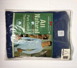 MORGAN MILLS cotton thermalwear shirts L size NAVY モーガンミルズサーマルインナーシャツLサイズ　ネイビー　ホンジュラス製 