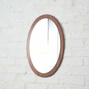 IZ62378F★ヴィンテージ ウォールミラー 木製 オーバル 楕円 北欧 スタイル ミッドセンチュリー モダン 姿見 壁掛け 鏡 全身鏡 ビンテージ