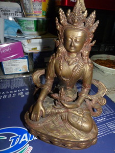 時代美術 仏教古美術 古銅製 清代 度母 28㎝
