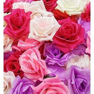 ピンク×レッド×ライトピンク×ライトパープル×ホワイト 【glaystore】 バラ 造花 ローズ 薔薇 アレンジ 8センチ 50個セット 結婚式
