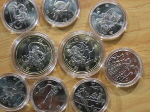 2020東京オリンピック・パラ500円記念硬貨2枚100円記念硬貨7枚計9種類、即決あり、送料無料