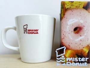 新品 非売品 ミスタードーナツ　マグカップ　コーヒーカップ　白　新店舗 オープン記念　mister Donut　ミスド　ロゴ