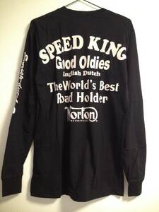 送込/新品【L】ノートンモーターサイクル☆SPEED KING（Norton Motorcycles）☆ロングTシャツ/OIL LEAK