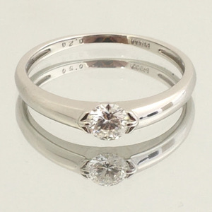 送料無料 3220AN LEGAN レガン エンゲージリング 約7号 婚約指輪 永遠の輝き プラチナ ダイヤモンド 一粒石0.2ct UP