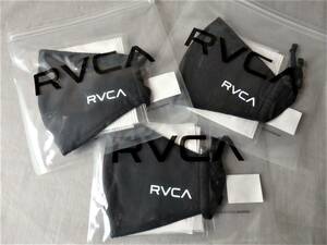 3枚セット！新品◆RVCA ファッションマスク◆BLACK◆サーフィン/スケートボード/スノーボード/BMX
