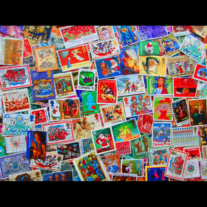 C ☆【即決・送料無料】 限定　128枚 外国　クリスマス 切手　コレクションン コラージュ　デコパージュ　カードに☆ CHRISTMAS
