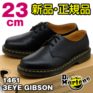 全国送料無料 ドクターマーチン レディース 3ホール ギブソン ブラック 黒 UK4 23.5cm Dr.Martens 1461 3HOLE GIBSON 本革 カジュアル 靴