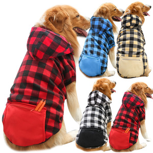 犬の冬のコートペットジャケットチェック柄可逆ベスト寒犬服ペットアパレル小中大犬253