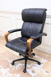 EX252 富士ファニチア 本革 デスクチェア OAチェア 事務椅子 昇降 オフィスチェア