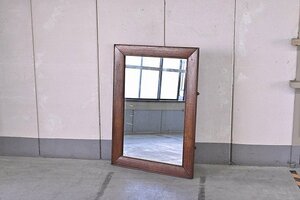 アンティーク調 ミラー オーク材 鏡 長方形 壁掛け 立てかけ 姿見 リビング 玄関 ビンテージ調 カントリー 木製フレーム