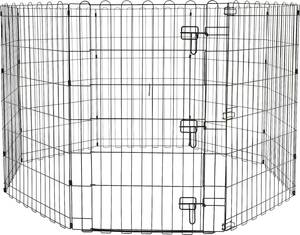 【期間限定】 Amazonベーシック ペット 犬用 エクササイズフェンス プレイサークル 折りたたみ可能 金属製 ゲート付き 152 x 15 管w9aGiYxi