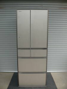 日立 真空チルド 6ドア冷凍冷蔵庫 R-G4800E(XN) 色/クリスタルシャンパン 475L（冷蔵337L/冷凍138L）2015年製 スリープ野菜 クリスタルドア