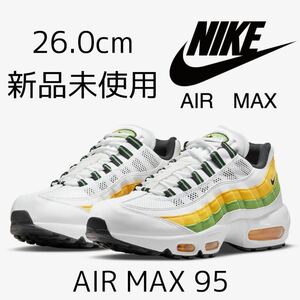 26.0cm 新品 NIKE AIR MAX 95 ESSENTIAL エアマックス95 エッセンシャル AIRMAX95 エア マックス メンズ スニーカー 白 ホワイト 黄色 緑