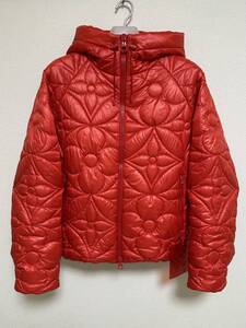 ルイヴィトン リバーシブル フラワーキルテッド ダウン ジャケット 赤 レッド HMB47WDH1 極美品 サイズ48