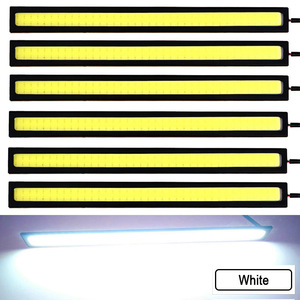 【6個セット】 LED デイライト バーライト COB 全面発光 (ホワイト) / 17㎝ 12V 両面テープ付き 防水 ◆