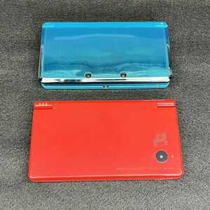激レア DSi スーパーマリオ 限定記念モデル 25周年 赤 レッド 任天堂 Nintendo 3DS アクアブルー 青 本体 ニンテンドー ソフト 充電器 2台
