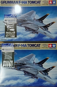 ■ タミヤ 1/48 グラマン F-14A トムキャット ＋ パーツ × 2個 未組立て品