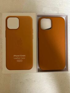 アップル　iPhone13mini レザーケース　純正品美品 使用数日 ゴールデンブラウン