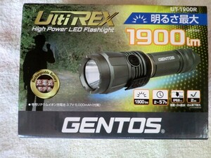 ◆ GENTOS ジェントス/LED懐中電灯 USB充電式/UT-1900R 1900lm 未使用　箱入 ◆
