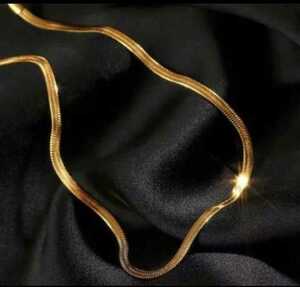 品質重視 18 K金蛇骨ネックレスシンプル鎖骨チェーン ゴールドチェーン ネックレスチェーン