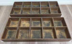 古い木箱 木箱 茶碗入れ 茶道具 仕切り 仕切り板 インテリア レトロ 棚 骨董 