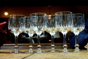20s BACCARAT or ST LOUIS 6本 オールドバカラ サンルイ フレンチ アンティーク ビンテージワイン クリスタルグラス グラスセット 硝子器