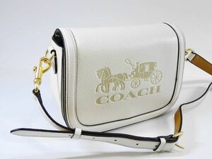 【新品 未使用 131 】 COACH コーチ ショルダーバッグ 革 レザー 白 ホワイト レディース メンズ から贈物に 参考定価3.5万円