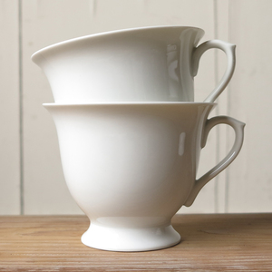 白磁 特大マグ 約270ml 2個　デットストック 検: 陶器 カフェオレボウル コーヒーカップ スープカップ 喫茶 ビンテージ アンティーク