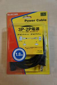 A382 ELECOM Power Cable ACケーブル 3P 2P 新品
