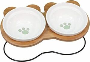 ダブル/肉球柄（pad） ダブル PetStyle えさ皿 猫 犬 食器 えさ 皿 餌入れ フードボウル ペット 猫用 犬用 ご