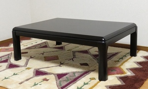 処分特価 木製リビングテーブル ブラック 黒 長方形 105x75