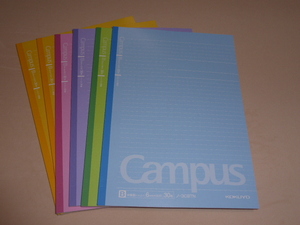 Ｂ５キャンパスノート（ドット入り罫線）　Ｂ罫３０枚　６冊セット