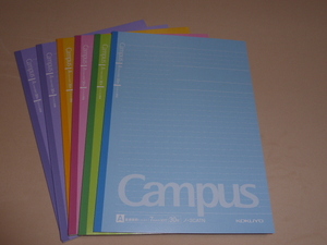 Ｂ５キャンパスノート（ドット入り罫線）　Ａ罫３０枚　 ６冊セット