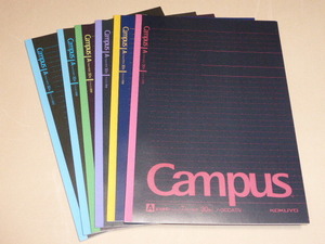 Ｂ５キャンパスノート（ドット入り罫線）ブラックカラー　Ａ罫３０枚　 ６冊セット