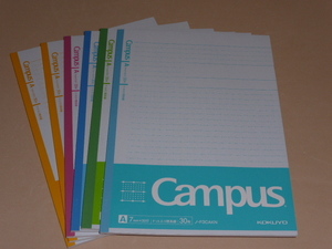 Ｂ５キャンパスノート（ドット入り理系線）　Ａ罫３０枚　６冊セット　　