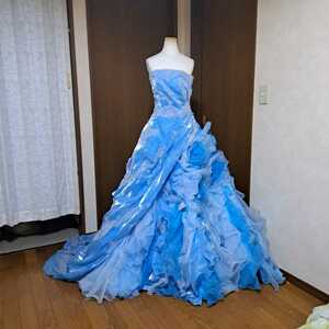 上戸彩デザインウェディングドレスカラードレスレンタルスタジオ貸衣装ブルーU（AYA UETO DRESSES）