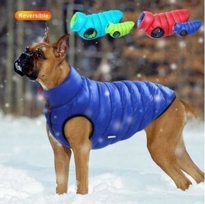 DSA006:小中大型犬用リバーシブルジャケット ベスト コート 防水 ペット用品 秋冬服 暖かい 防寒 お散歩お出かけウェア 7
