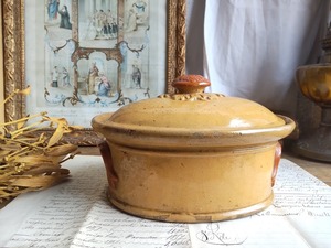 ★フランス アンティーク　素敵な　古い　南仏　蓋つき　鍋　★　
