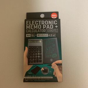 新品ダイソー電卓付電子メモパッド　ブラック　新品・未使用