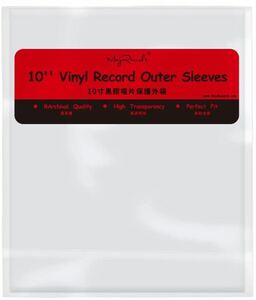 50枚 10インチ LP OPP袋 レコード用外袋 テープ付きビニール 超厚口0.1mm 269x269+50mm 保護ジャケットケース